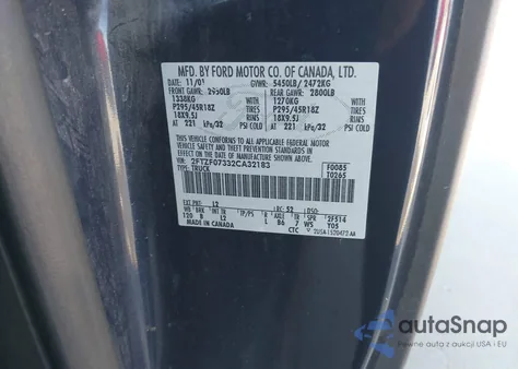 2002 Ford F-150 Lightning z USA, uszkodzony, nr VIN 2FTZF07332CA32183